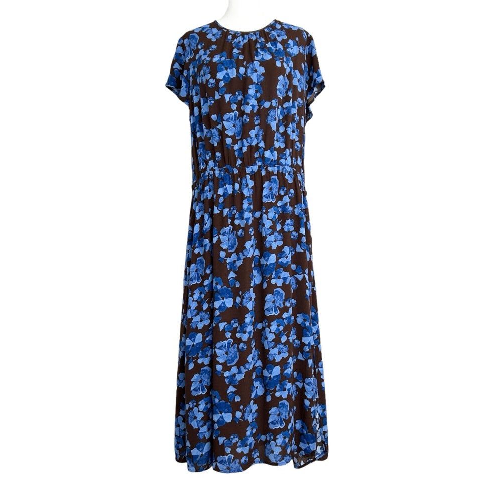 A New Day Floral Short Sleeve‎ Cinched Waist Maxi Dress (XXL)